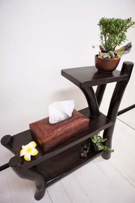 Amazon | アジアン家具 バリ家具 ♪ARナチュラルラック 3段M（DB